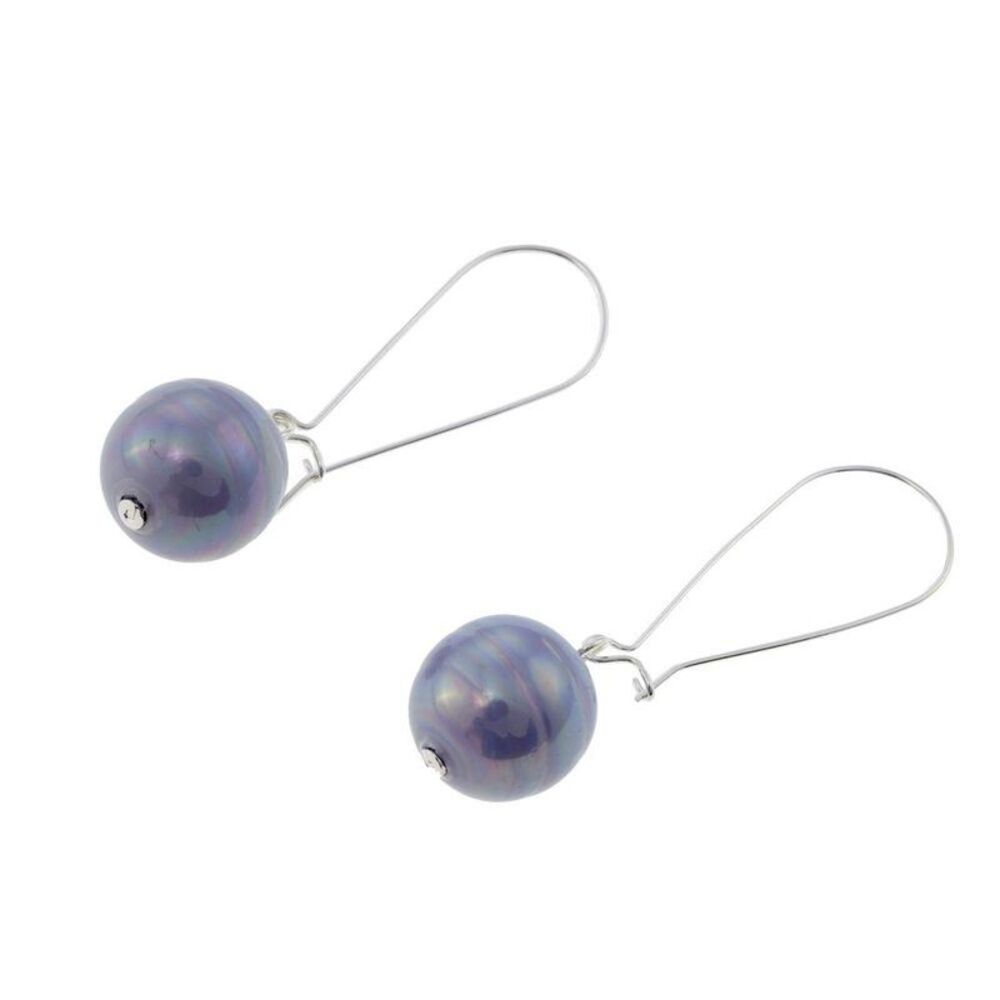 CRISTIAN LAY Stainless Steel Hoop Earrings Women Blue